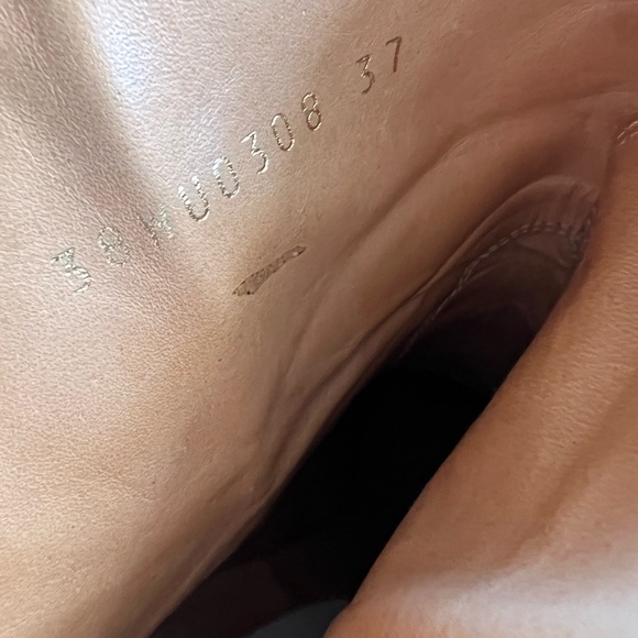 RARE Maison Margiela black Leather Ankle Boots with Gold Glitter Heel - Picture 9 of 10